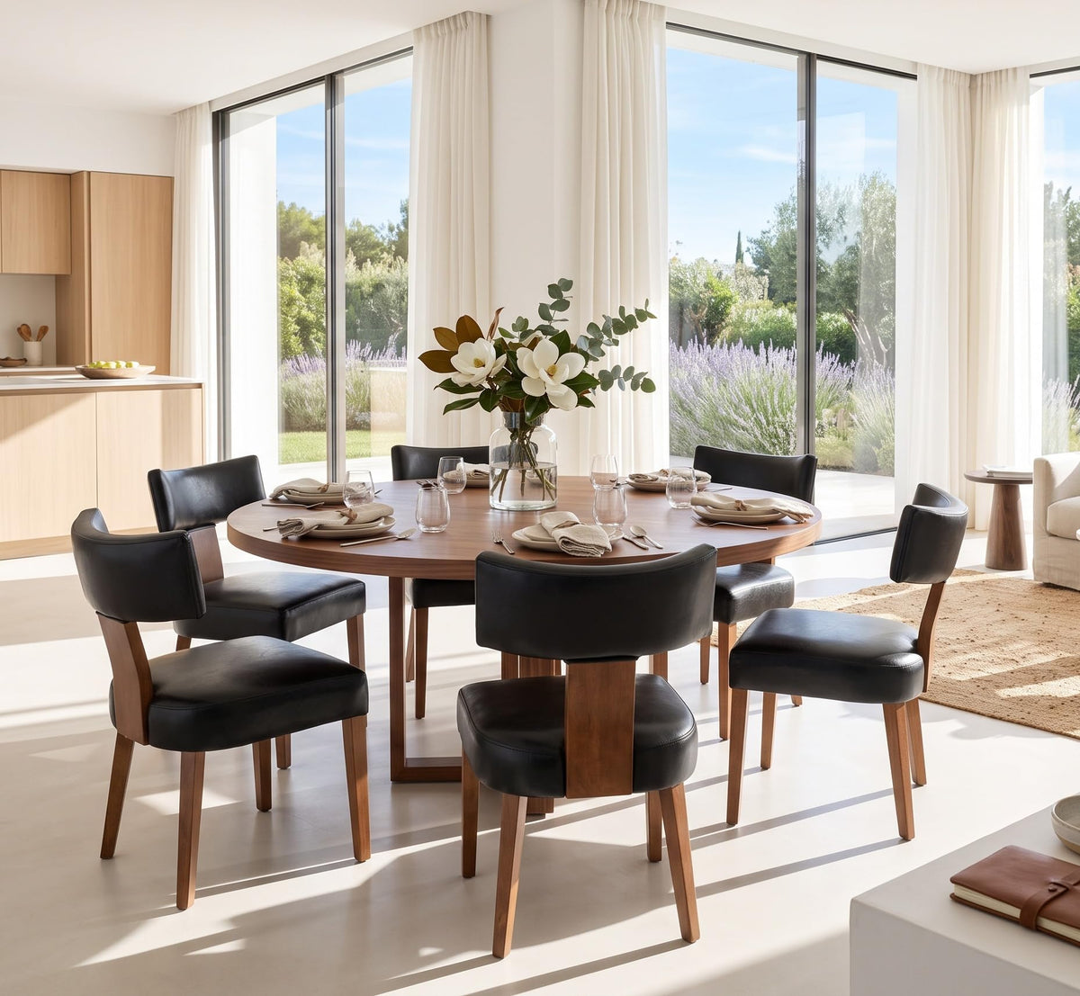 Black Set of 6 PU Leather Upholstered Dining Chairs O829130