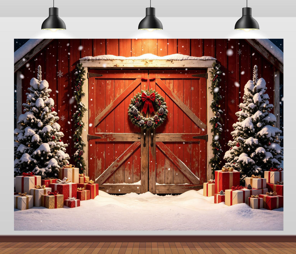 12x10ft Fabric Christmas Backdrop R5819