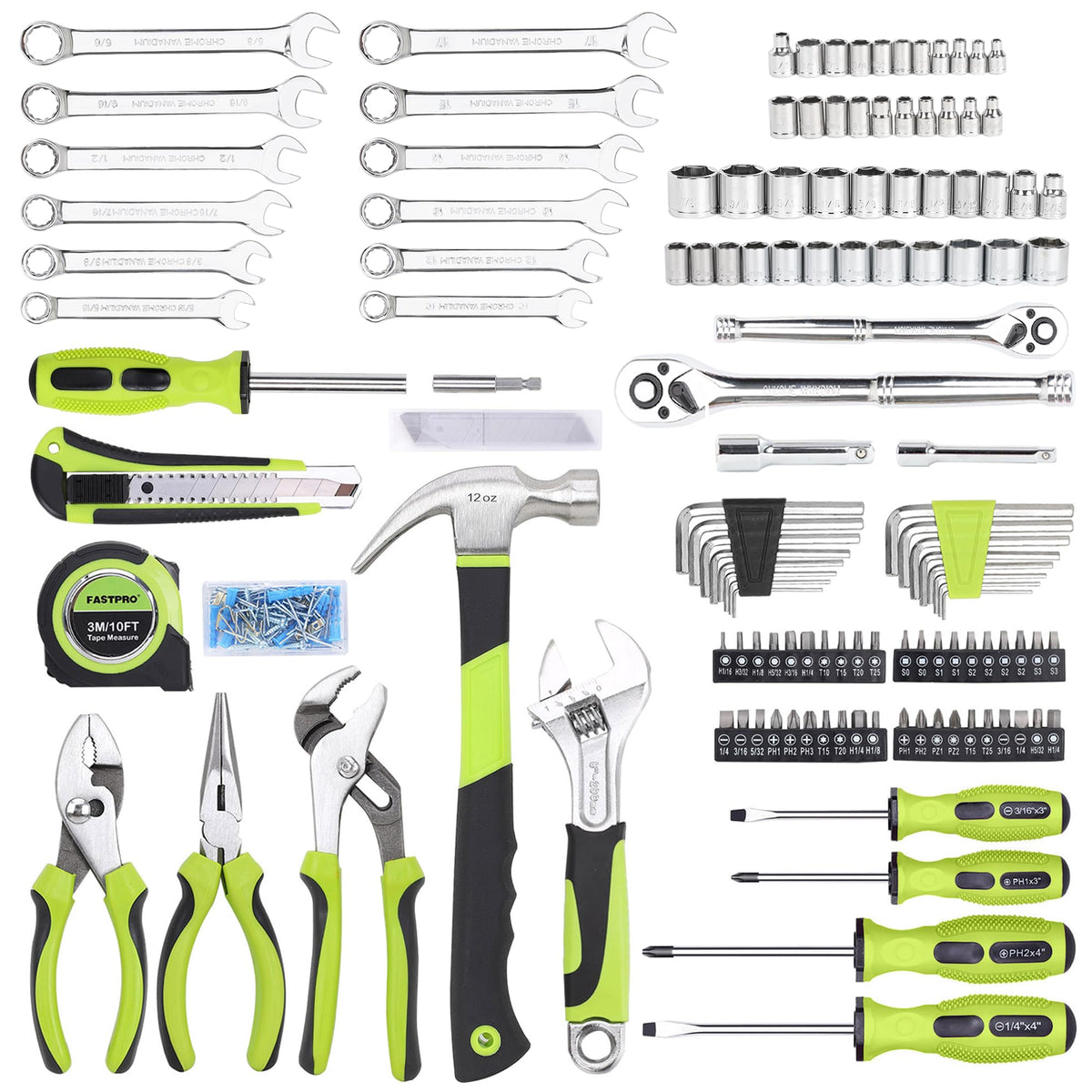225-Piece Home Repairing Tool Kit with Tool Box G7796