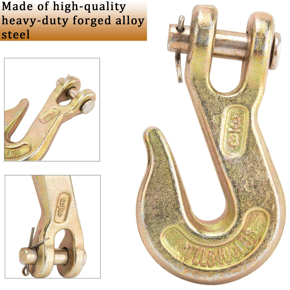 3/8" Grade 70 Clevis Grab Hook 10 Pack E48744