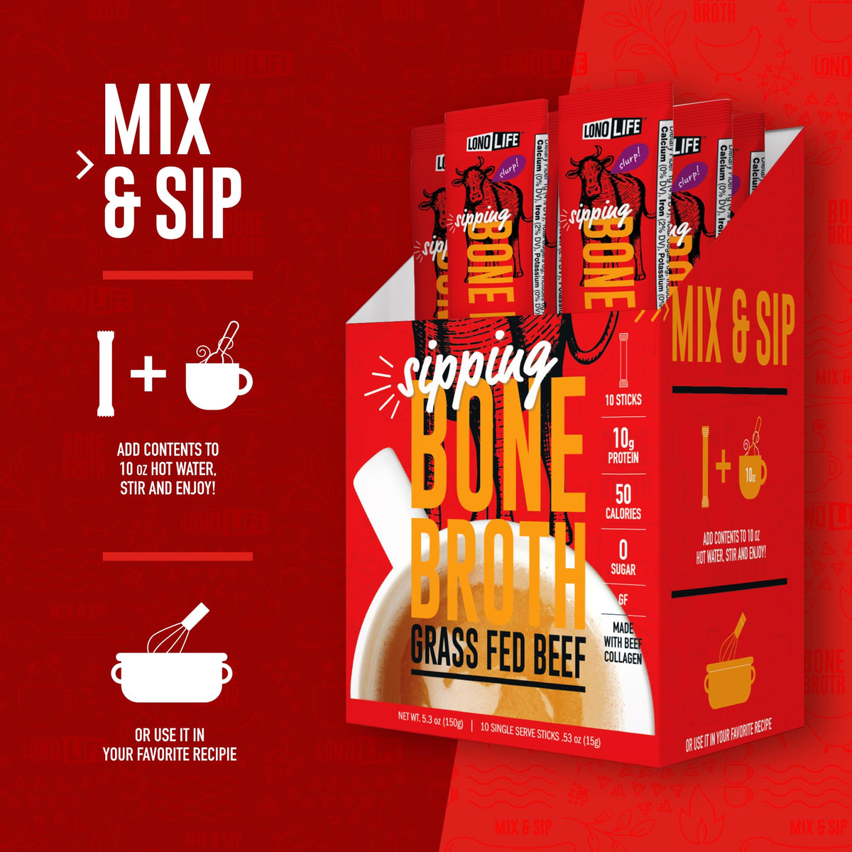 Beef Bone Broth Powder Mix 8oz Y8947