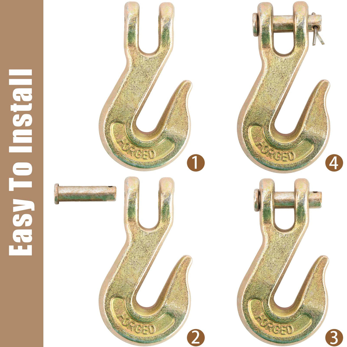 3/8" Grade 70 Clevis Grab Hook 10 Pack E48744