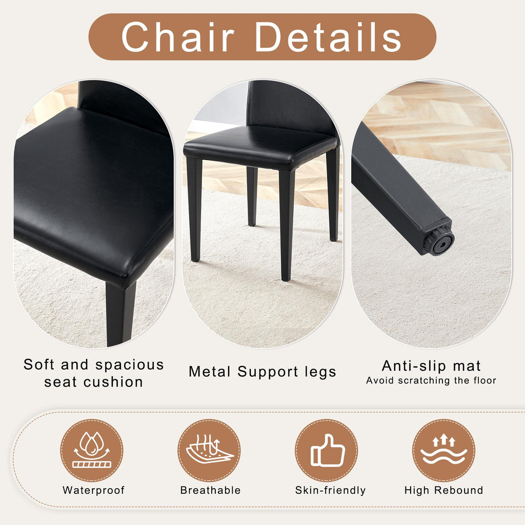 9 Piece Dining Table Set with 8 Pu Leather Chairs Y1727
