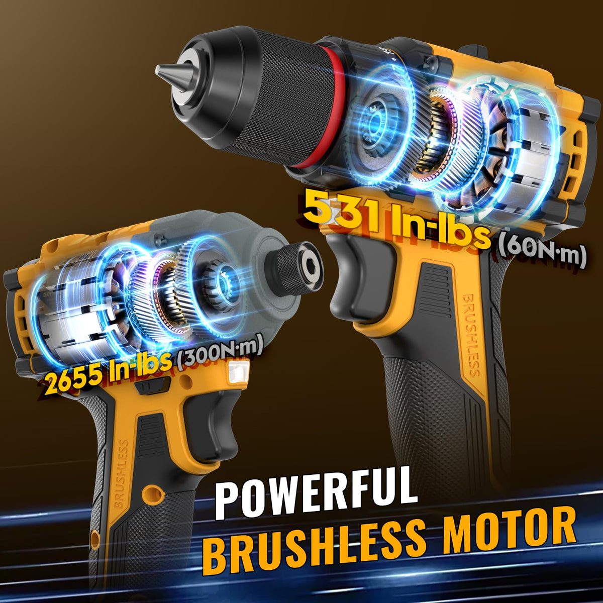21V Brushless Cordless Drill & Impact Driver Combo Kit Y4819