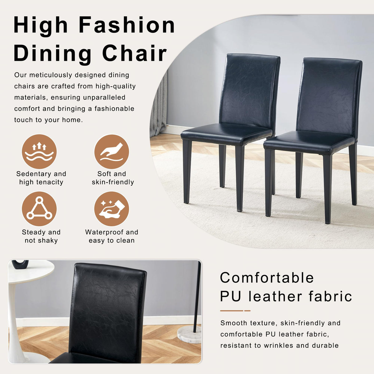 9 Piece Dining Table Set with 8 Pu Leather Chairs Y1727