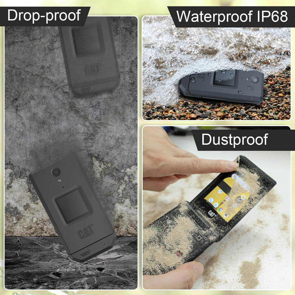 16GB 2.8" Touchscreen Rugged Android 11 IP68 Water Resistant 4G LTE Smart Flip Phone X296098
