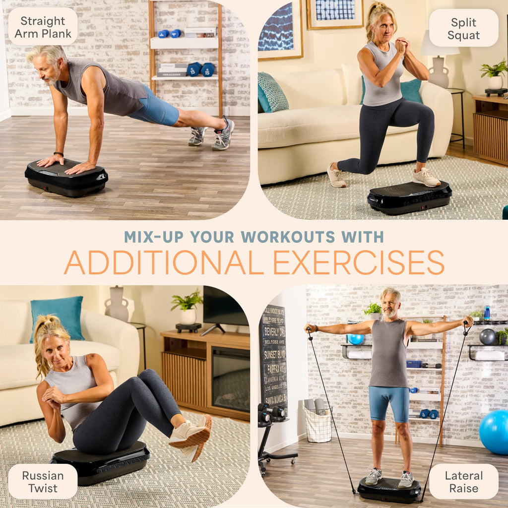 Mini Vibration Plate Exercise Machine with Resistance Bands V630276
