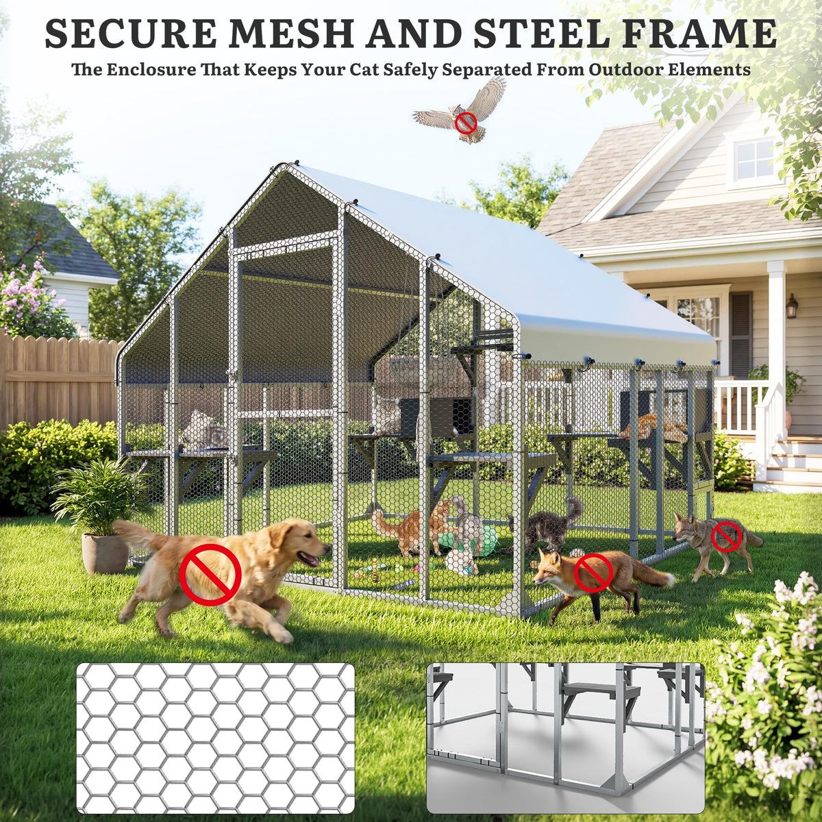 94 Inch Outdoor Cat Enclosure Y877867