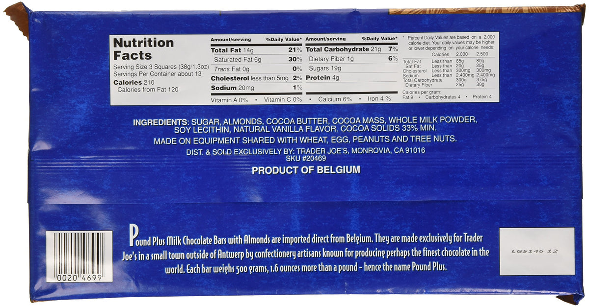 Milk Chocolate with Almonds 17.6 oz A327