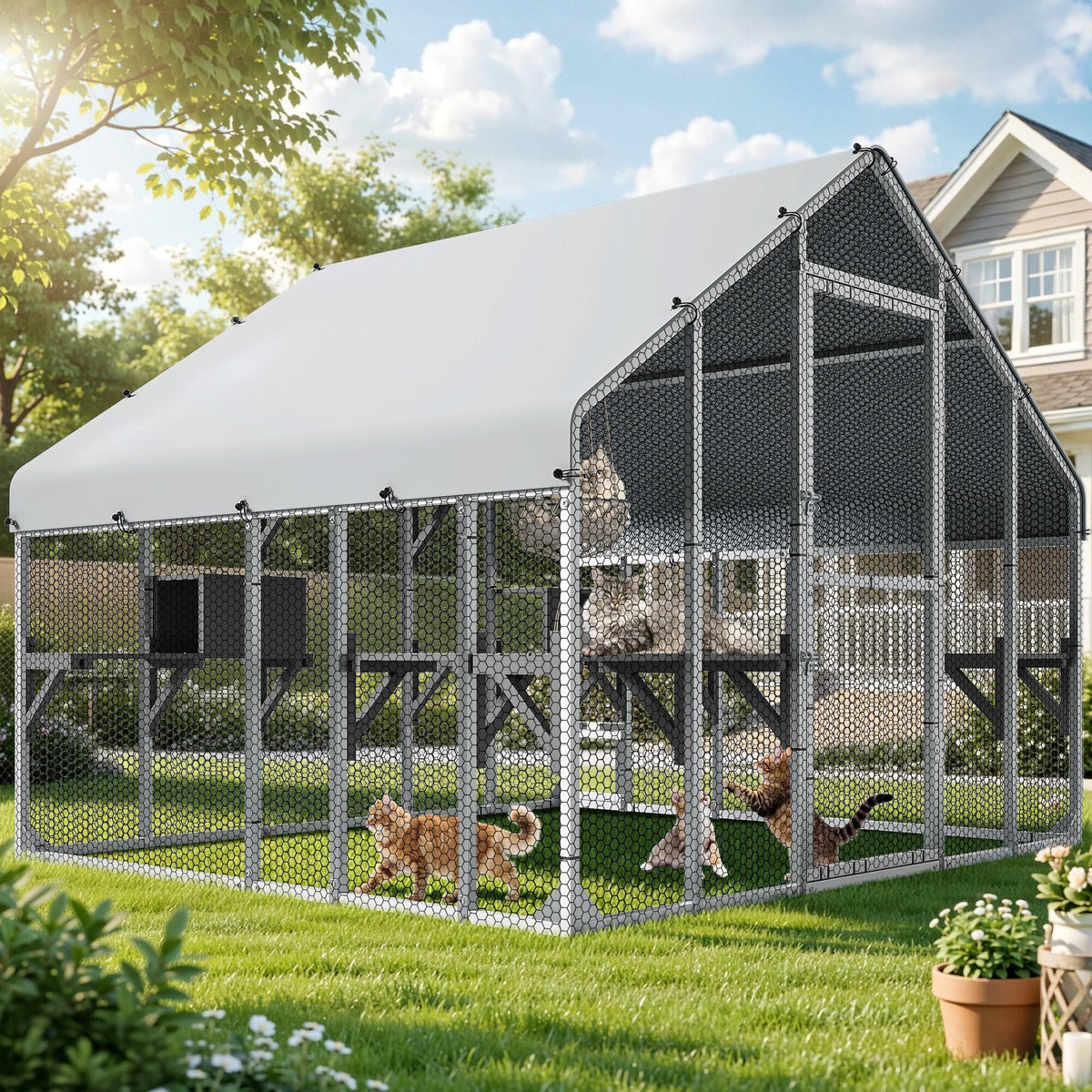 94 Inch Outdoor Cat Enclosure Y877867