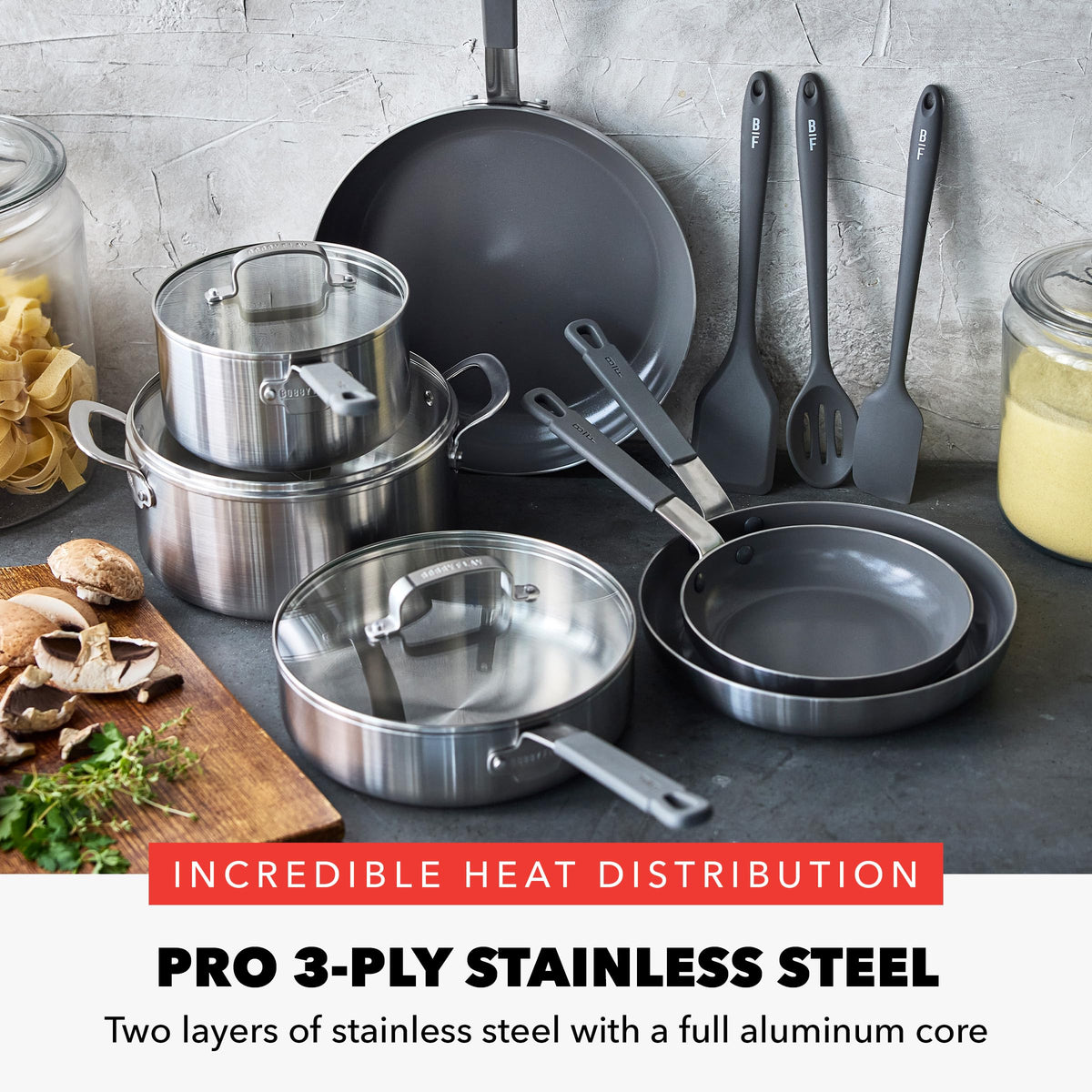 Stainless Steel 12 Piece Nonstick Cookware Set S543231