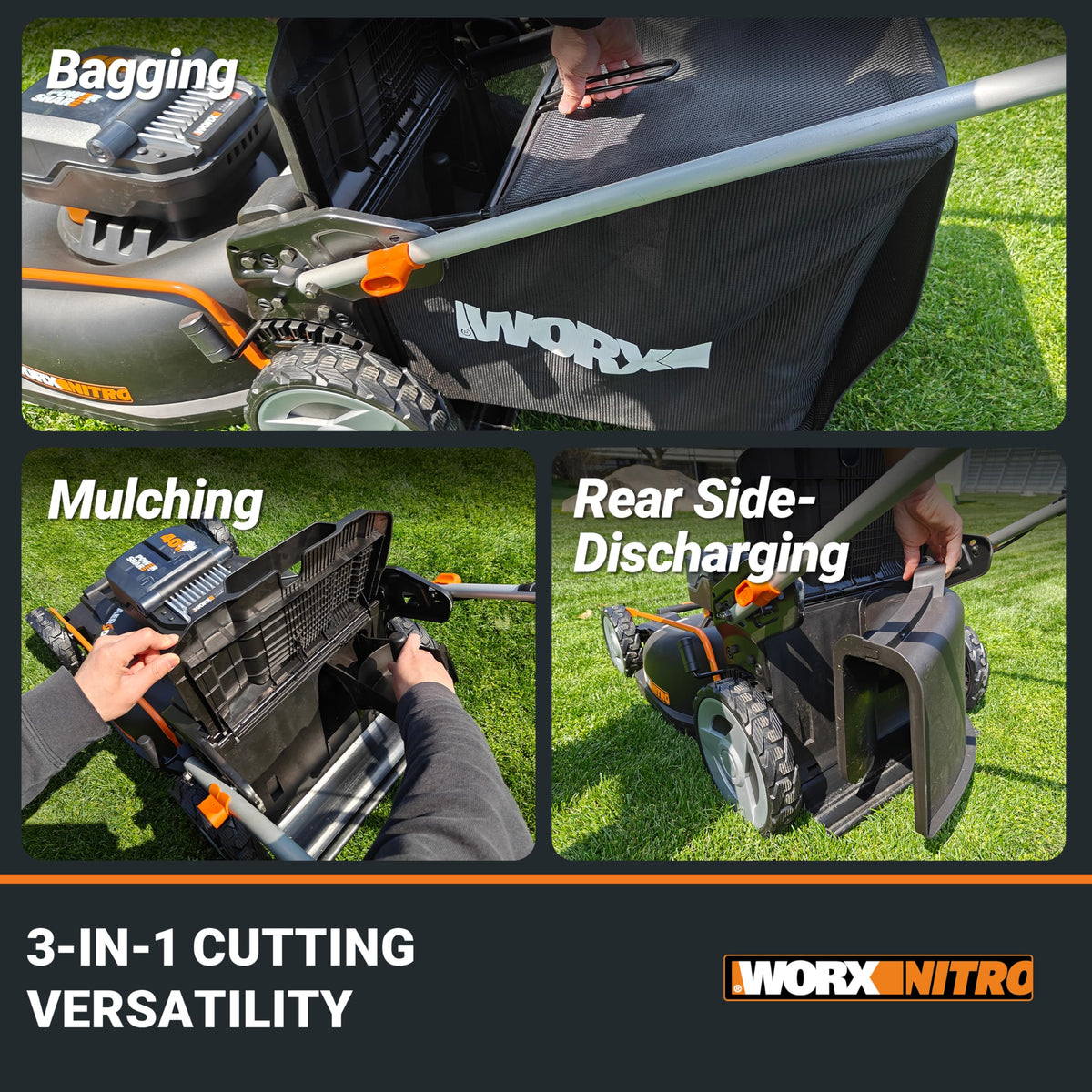 Cordless Lawn Mower, 40V 21" 3-in-1 Grass Mower Z37968