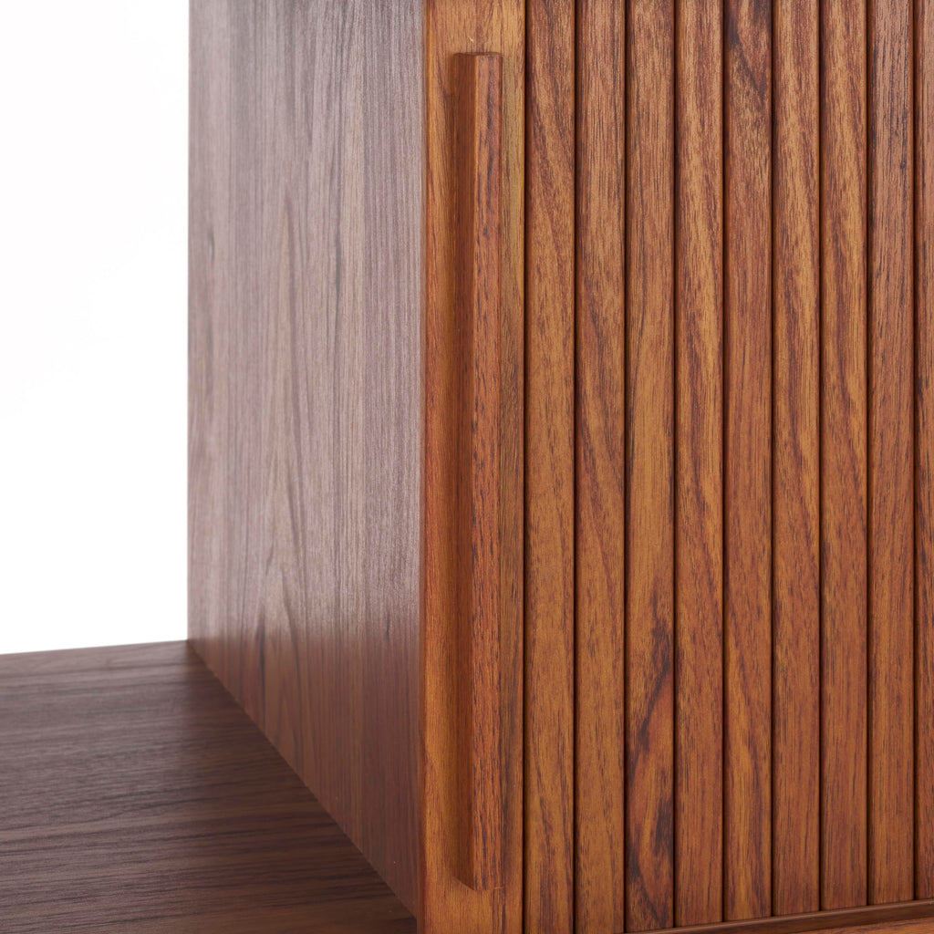 Walnut Brown TV Stand with Sliding Door N114