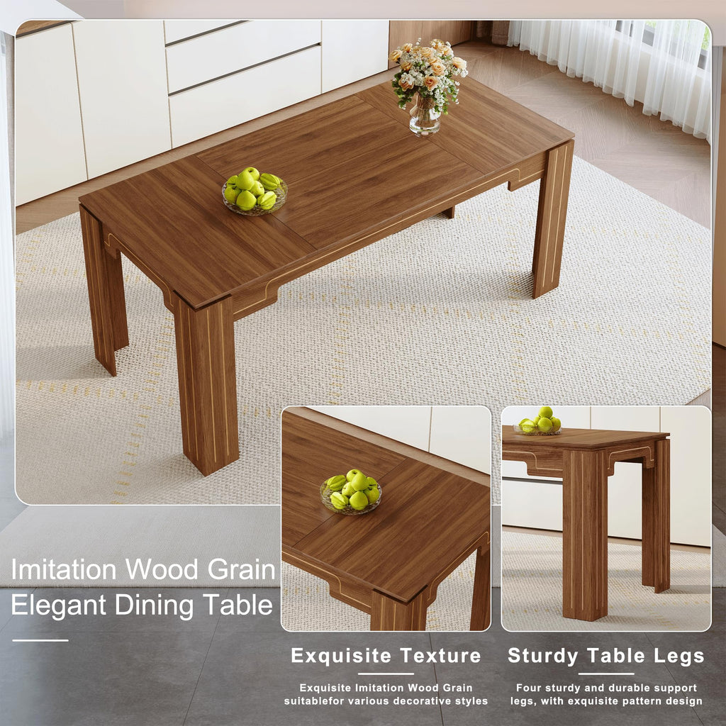 9 Piece Dining Table Set with 8 Pu Leather Chairs Y1727