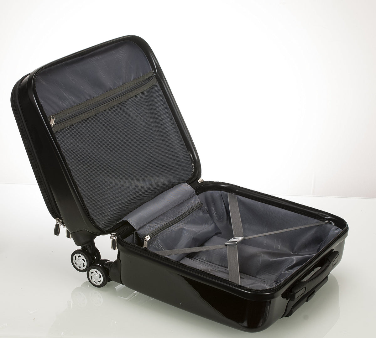 Hardside Rolling Computer Case, Carry-On, Black L3375