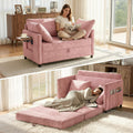 Pink Convertible Sofa Bed with Side Table X698
