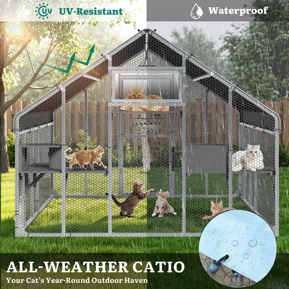 94 Inch Outdoor Cat Enclosure Y877867