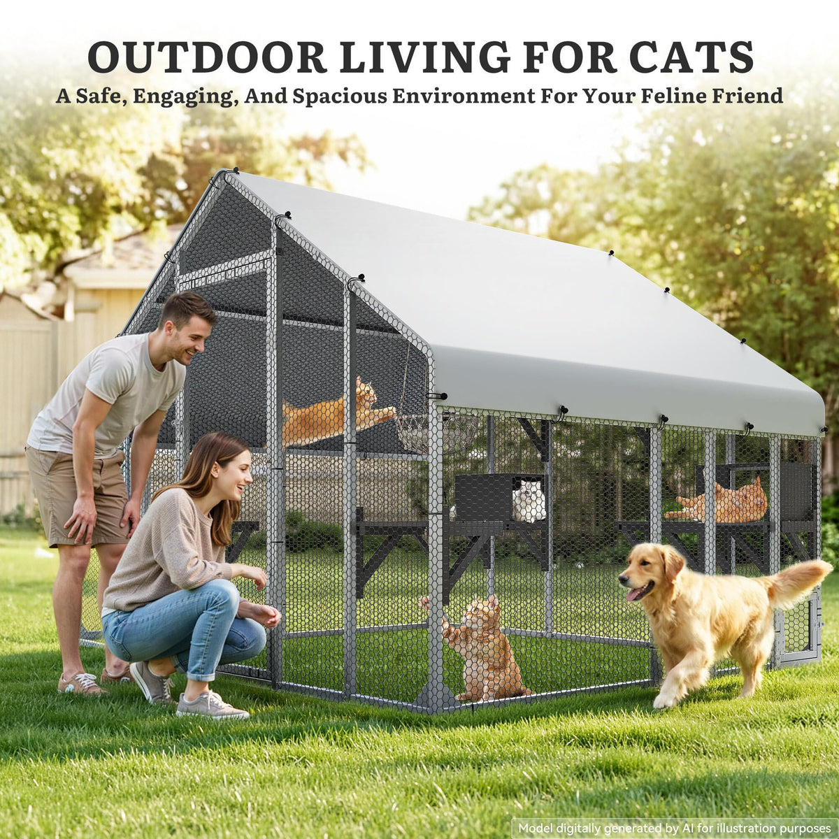 94 Inch Outdoor Cat Enclosure Y877867