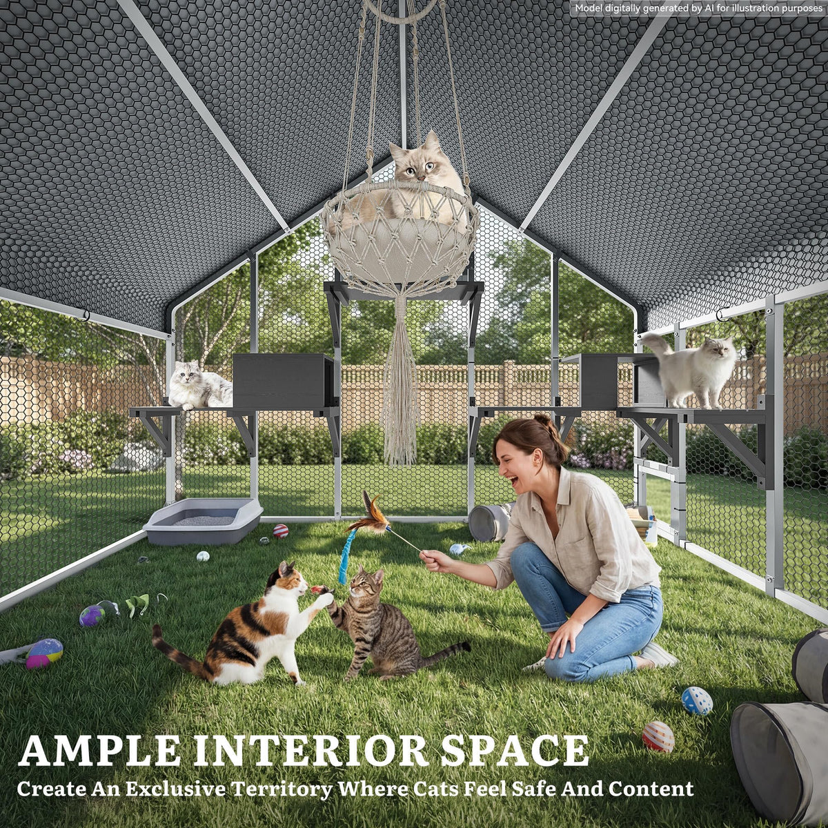 94 Inch Outdoor Cat Enclosure Y877867
